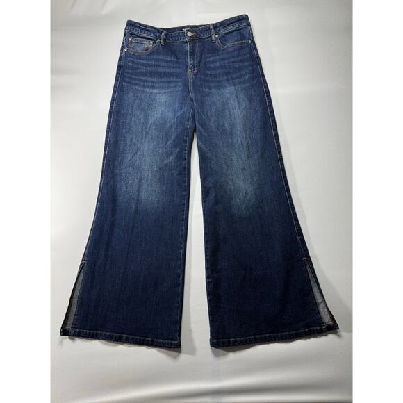 True Religion World Tour Women's Mr. Slit Wide Leg Blue  Jeans Sz 31 (34x31) - Picture 1 of 8